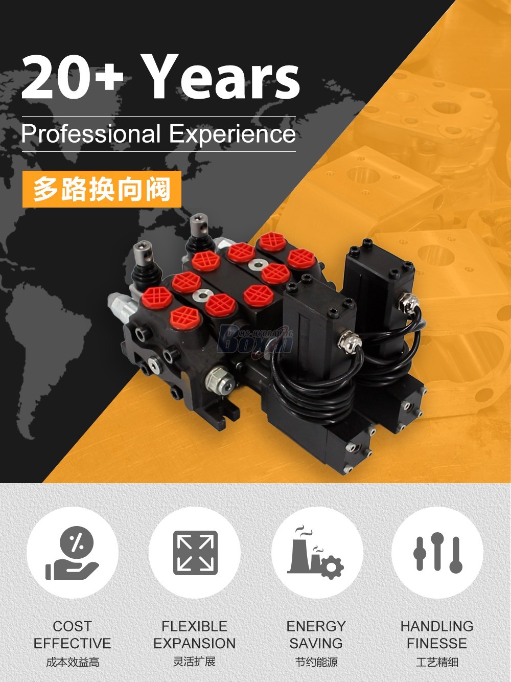 DCV60 电动马达 2 联 分块式方向阀